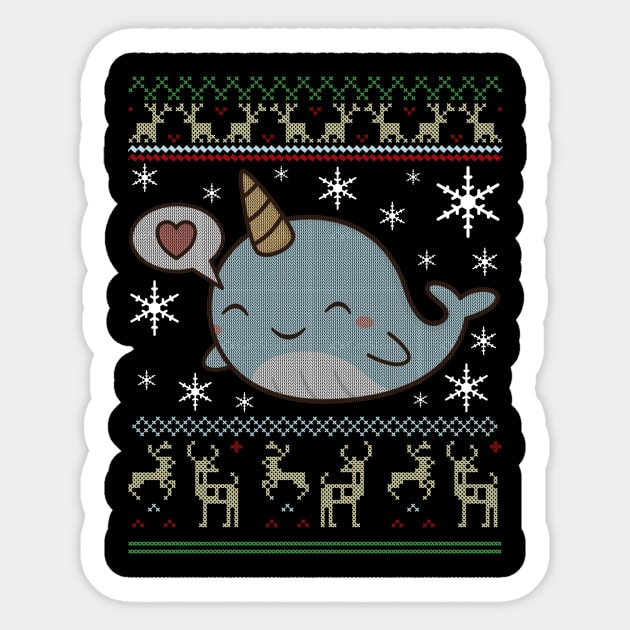 Christmas Ugly Sweater Narwhal Shirt Gift Decorations Sticker by Danielsmfbb